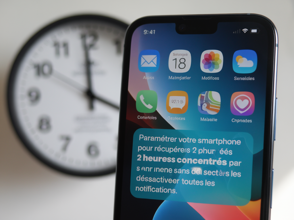 Paramétrer votre smartphone pour récupérer 2 heures concentrées par semaine sans désactiver toutes les notifications